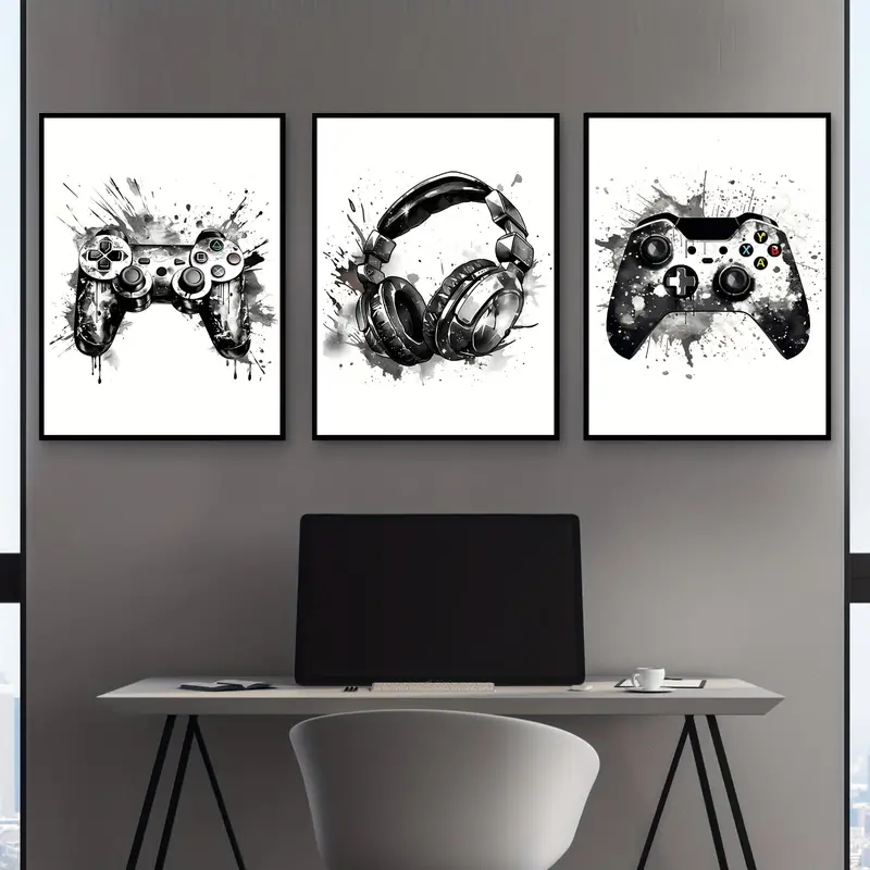 Home Gym Decor - Lot de 3 tableaux sur toile