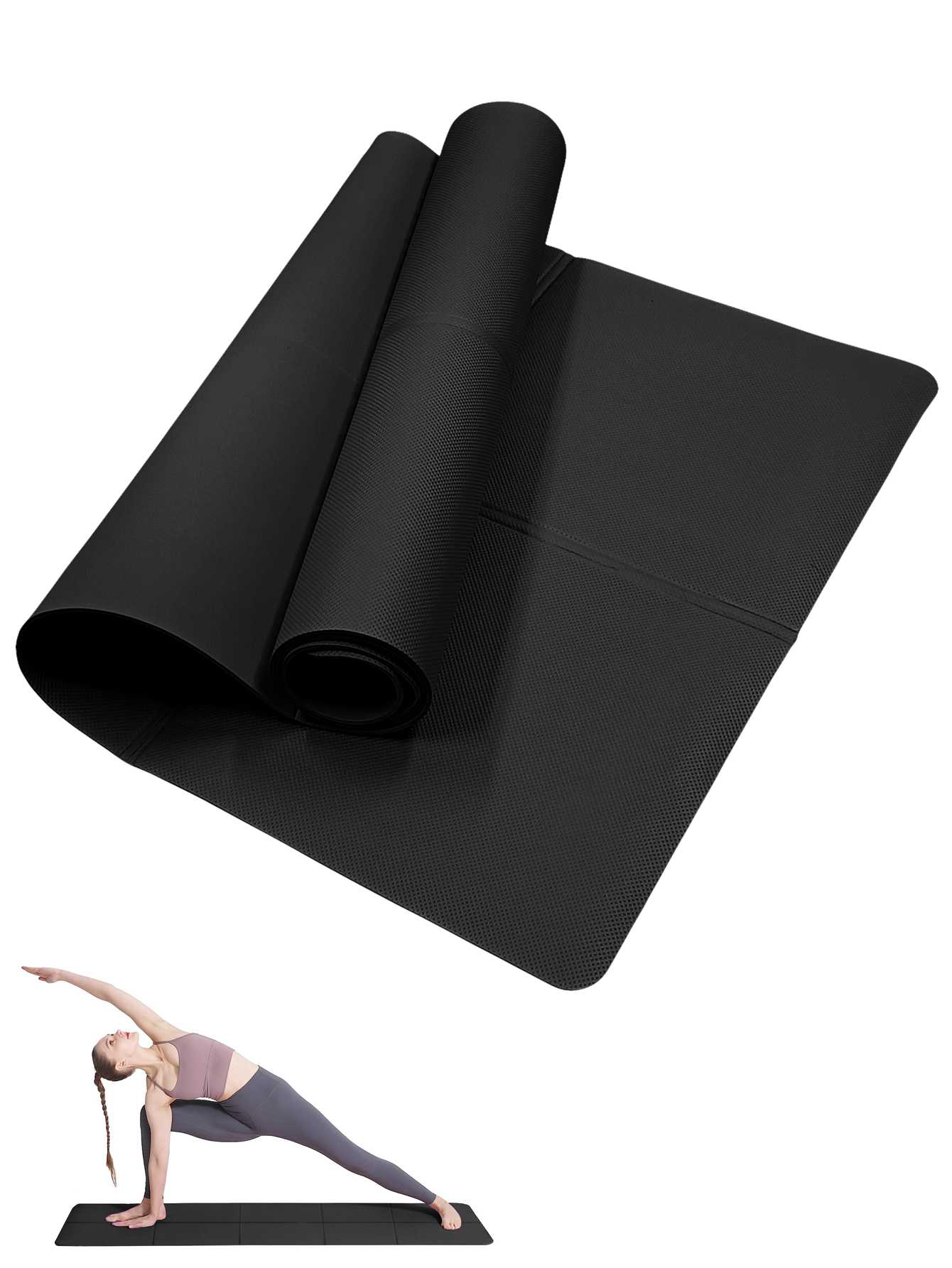 Home Gym Yoga Mat - Tapis de Yoga pliable noir écologique