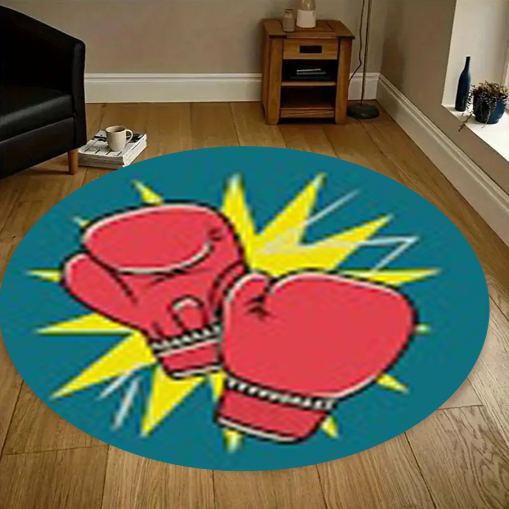 Home Zone Gym - Tapis rond en flanelle style pop