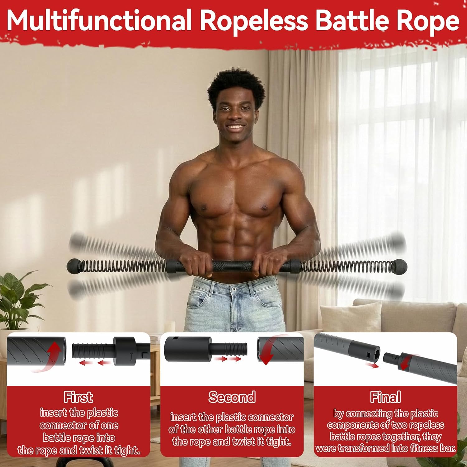 Fitness Home Gym Equipment - Barre de torsion sans fil 2-en-1
