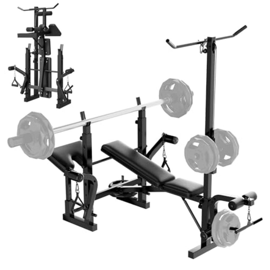 Home Gym With Leg Press - Ensemble banc de musculation pour la