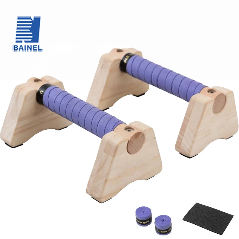 Push Up Stand Bar - Support de pompes en bois antidérapant,