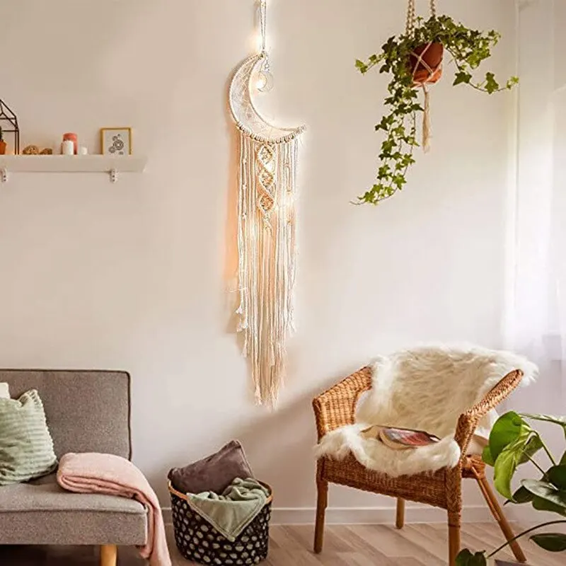 Home Gym Decor - Tapisserie décorative nordique avec pendentif, attrape-rêves